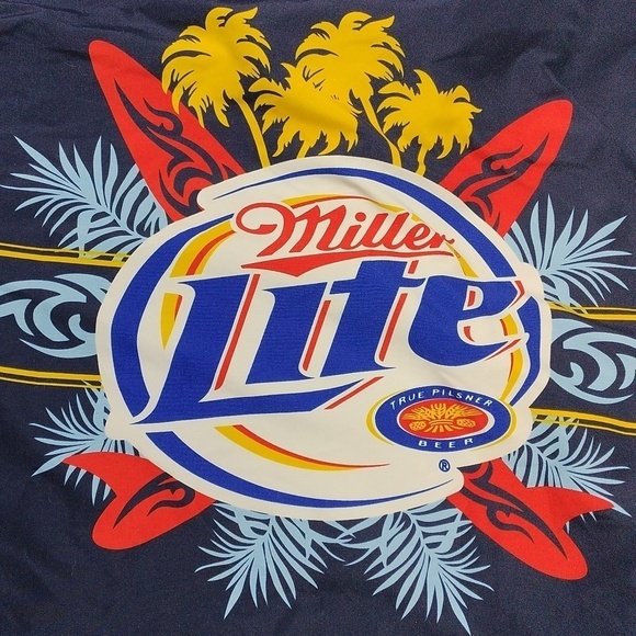 Miller Lite mens short sleeved button down shirt - Picture 9 of 13